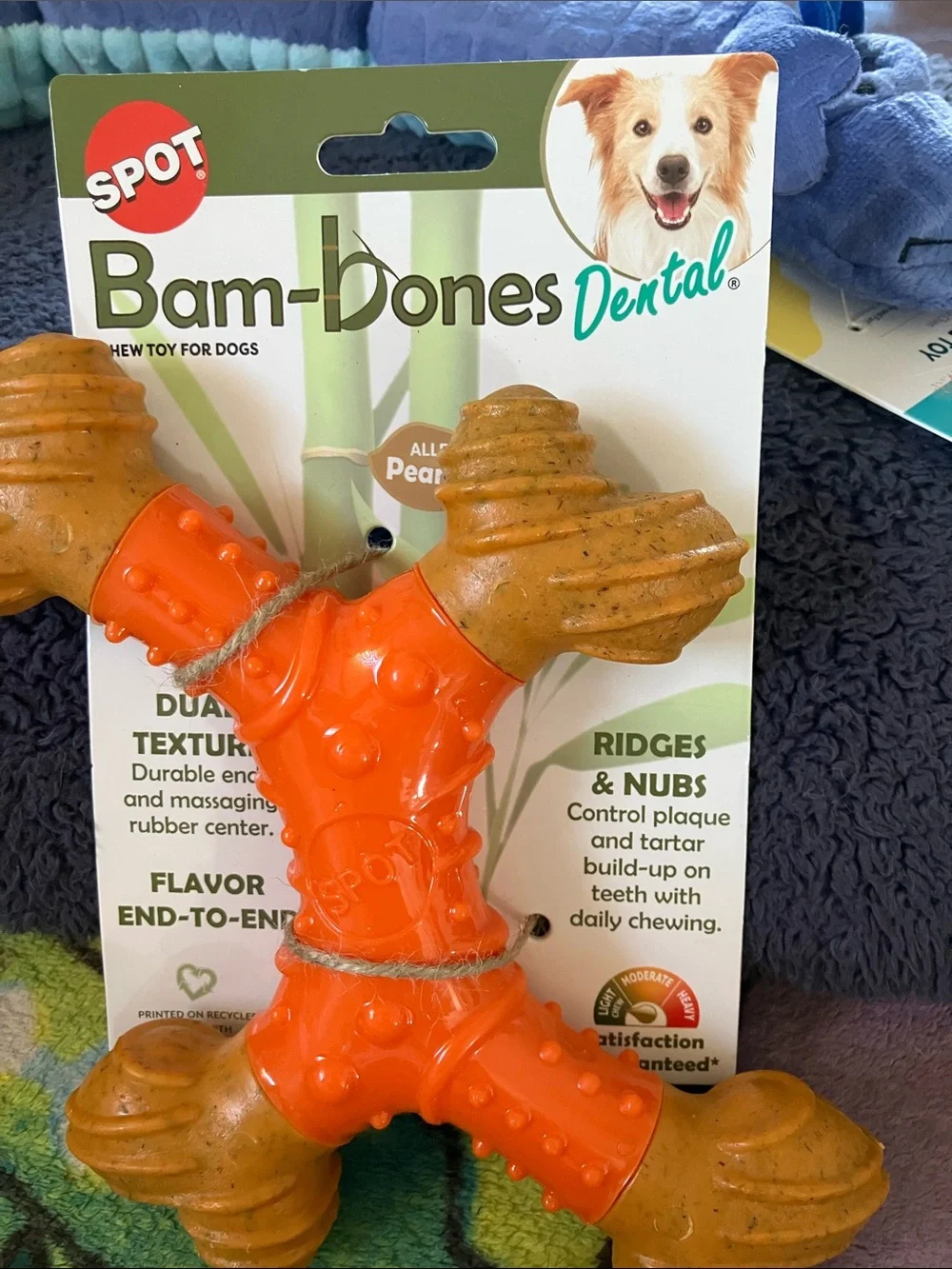 Spot Orange & Tan Durable Chew Bone for Dogs